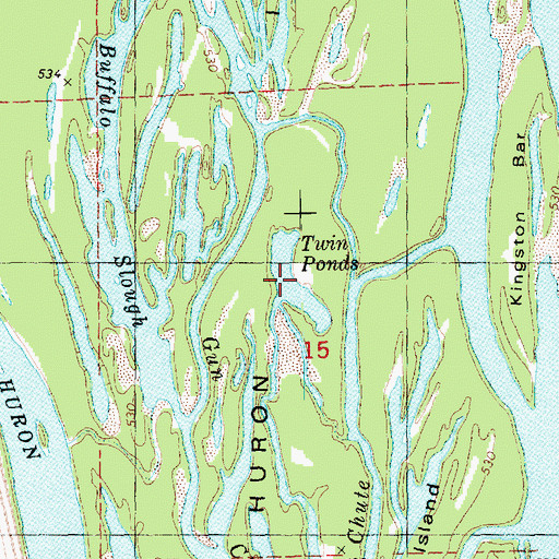 Topographic Map of Twin Ponds, IA