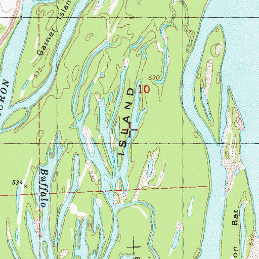 Topographic Map of Huron Island Cemetery, IA