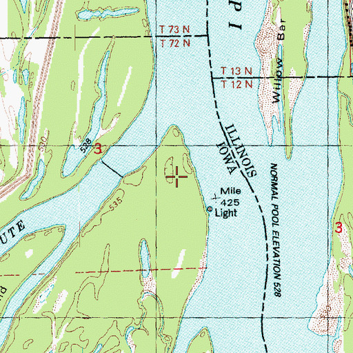 Topographic Map of Fox Landing Post Office (historical), IA