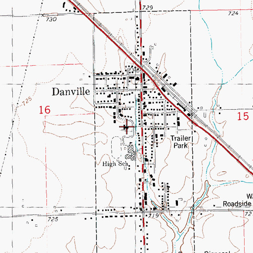 Topographic Map of Danville Care Center, IA