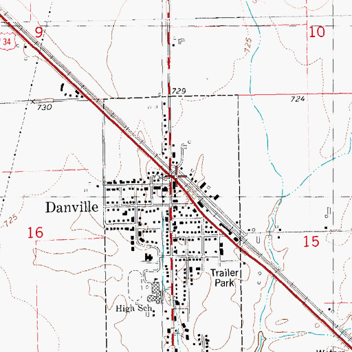 Topographic Map of Danville Chiropractic Office, IA