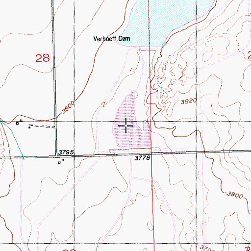 Topographic Map of Dingwall Ditch Retention Reservoir, CO