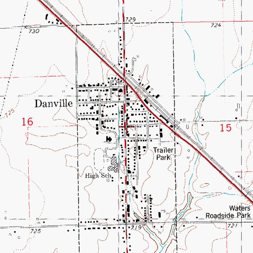 Topographic Map of First Baptist Church, IA
