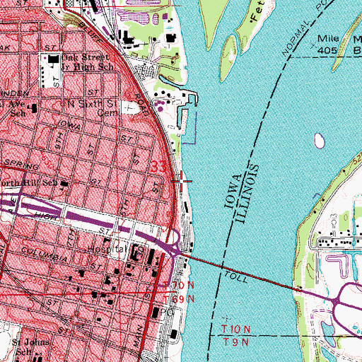 Topographic Map of Riverwalk Park, IA