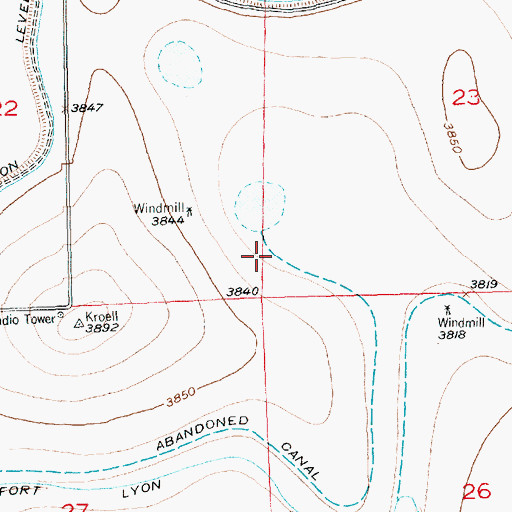 Topographic Map of Fort Lyons Dam, CO