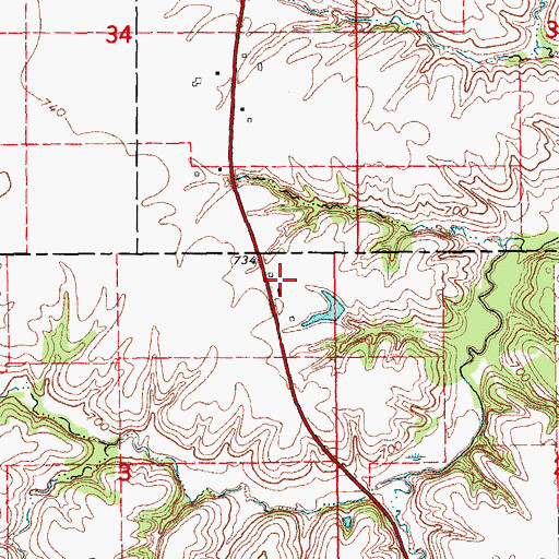 Topographic Map of Linton Post Office (historical), IA