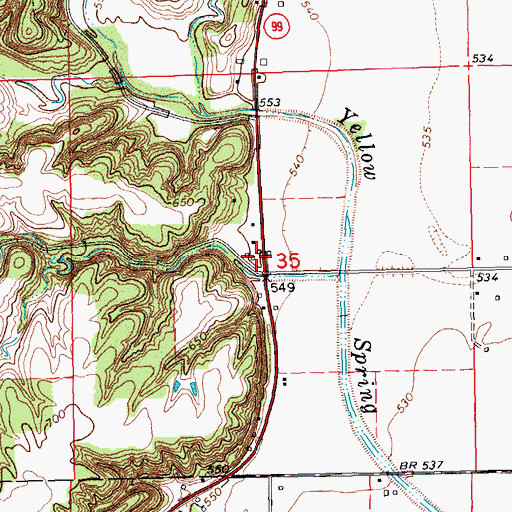 Topographic Map of Albrights Post Office (historical), IA