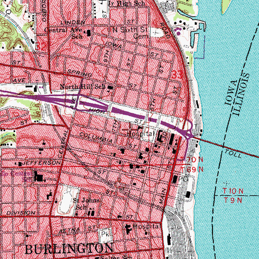 Topographic Map of Allergy and Asthma Clinic, IA