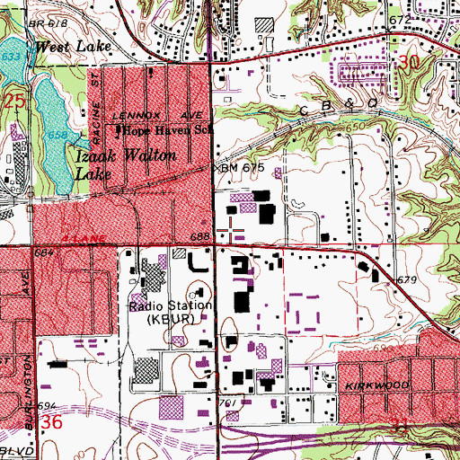 Topographic Map of Miller Chiropractic Clinic, IA