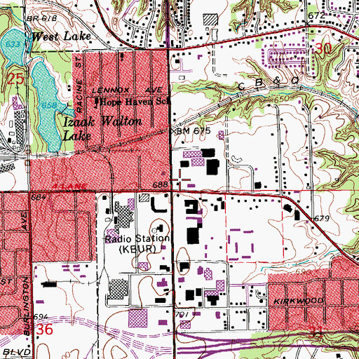 Topographic Map of American Eyecare Center, IA