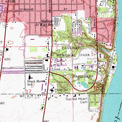 Topographic Map of Park View Care Center, IA