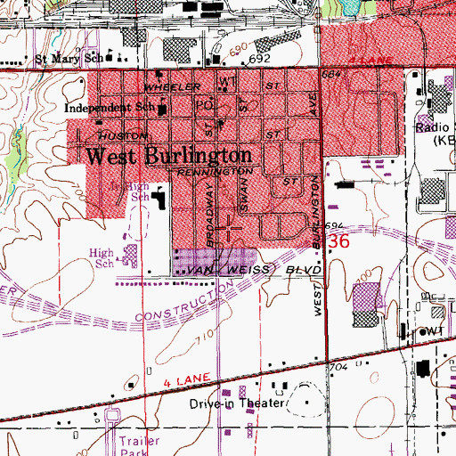 Topographic Map of Longmeadow Park, IA