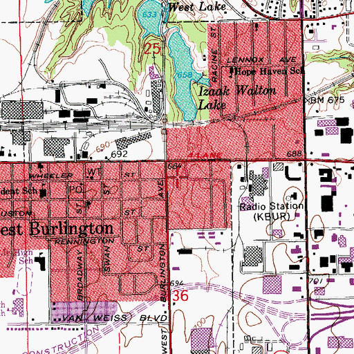 Topographic Map of Luers Park, IA