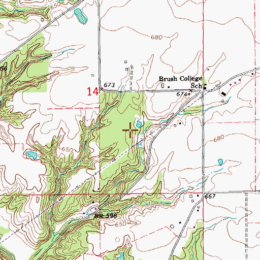 Topographic Map of Hunt Woods Park, IA