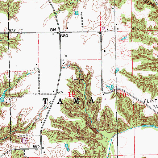 Topographic Map of Wykerts Cemetery, IA