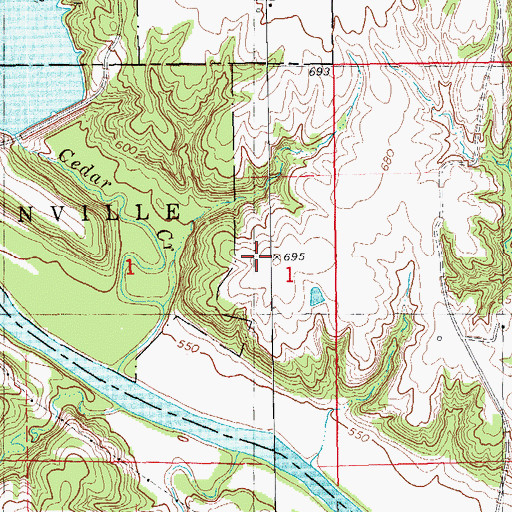 Topographic Map of Old Geode Park Cemetery, IA