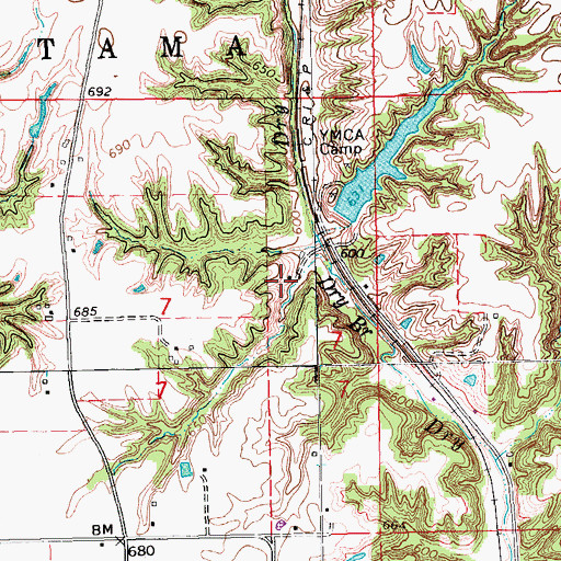 Topographic Map of Criner Cemetery, IA