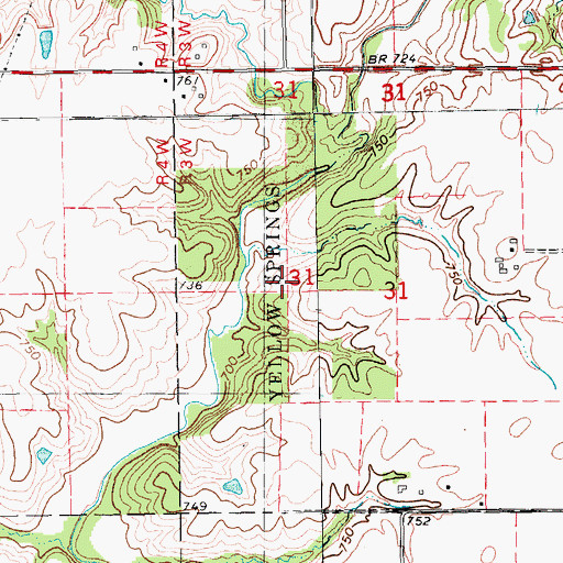 Topographic Map of Welsh Chapel Cemetery, IA