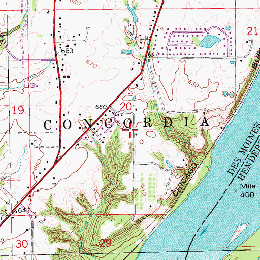 Topographic Map of Cowles Farm Plot, IA
