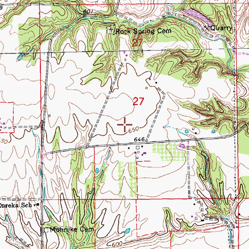 Topographic Map of Miller Family Plot, IA