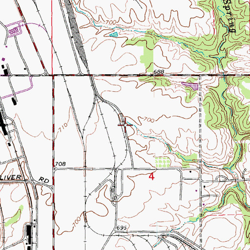 Topographic Map of Old County Home Cemetery, IA