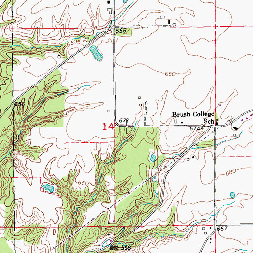 Topographic Map of Porter Cemetery, IA