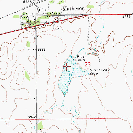 Topographic Map of Big Sandy Creek Watershed S-23 Reservoir, CO