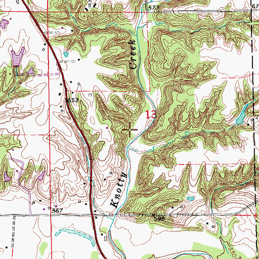 Topographic Map of Flint River Township Cemetery, IA
