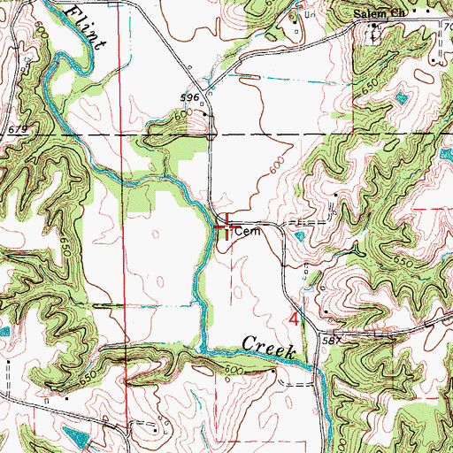 Topographic Map of Schilb Cemetery, IA