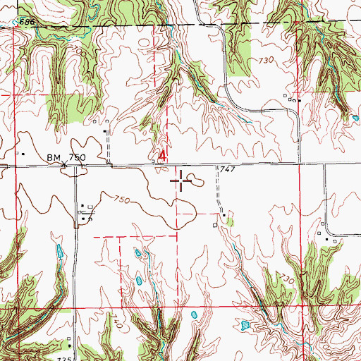 Topographic Map of Pegtown Cemetery, IA
