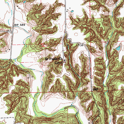 Topographic Map of Saint Paul's Lutheran Cemetery, IA