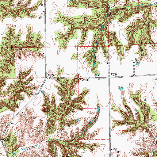 Topographic Map of Dravis Cemetery, IA