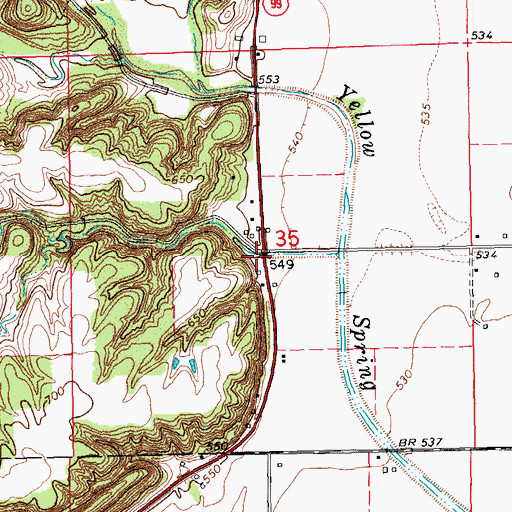 Topographic Map of Bazel Cemetery, IA