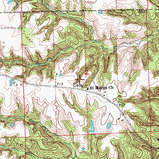 Topographic Map of Driskell Farm Cemetery, IA
