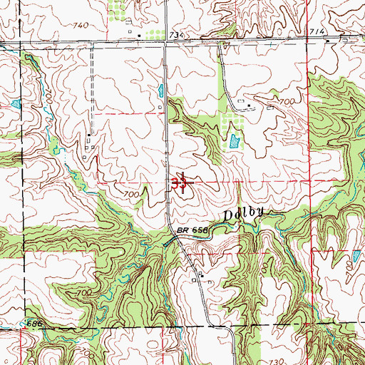 Topographic Map of Hukill Farm Cemetery, IA