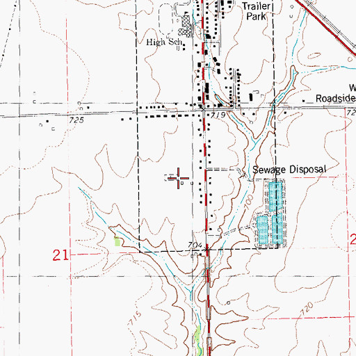 Topographic Map of Old Danville Cemetery, IA