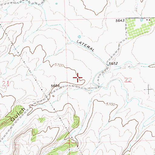 Topographic Map of Roatcap Wash Watershed RW-1 Reservoir, CO