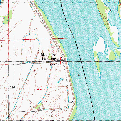 Topographic Map of Meekers Landing, IA