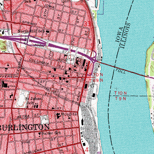Topographic Map of First Legislative Assembly of Iowa Territory Historical Marker, IA