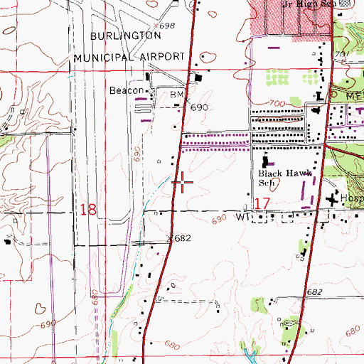 Topographic Map of New Hope Community Church, IA