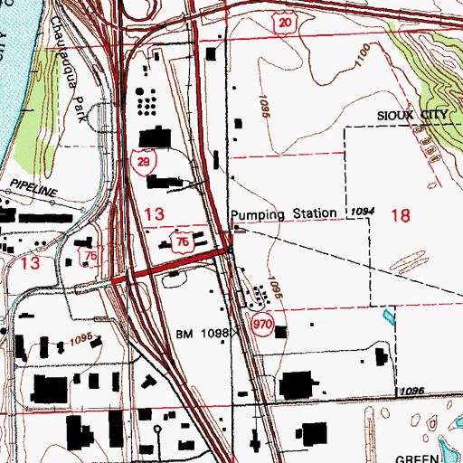 Topographic Map of Singing Hills Trail, IA