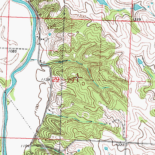 Topographic Map of Curtin Timber, IA