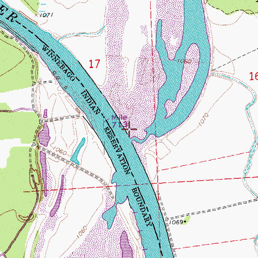 Topographic Map of Snyder-Winnebago Bends Area, IA