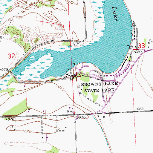 Topographic Map of Dale G Bell Memorial Arboretum, IA