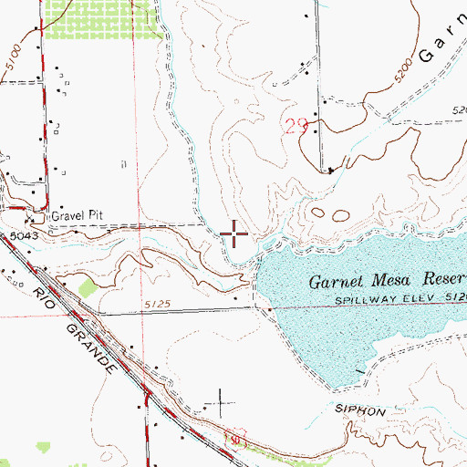 Topographic Map of Garnet Mesa Dam, CO