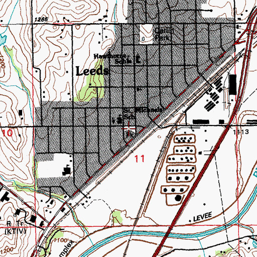 Topographic Map of Leeds Park, IA