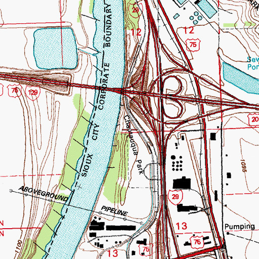 Topographic Map of Chautauqua Park, IA