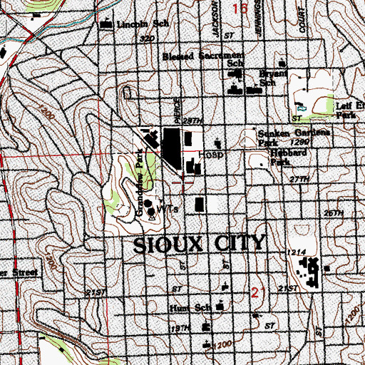 Topographic Map of Saint Luke's College, IA