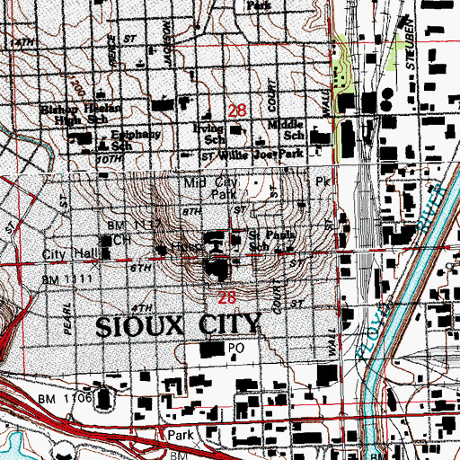 Topographic Map of Saint Paul's Lutheran Church, IA