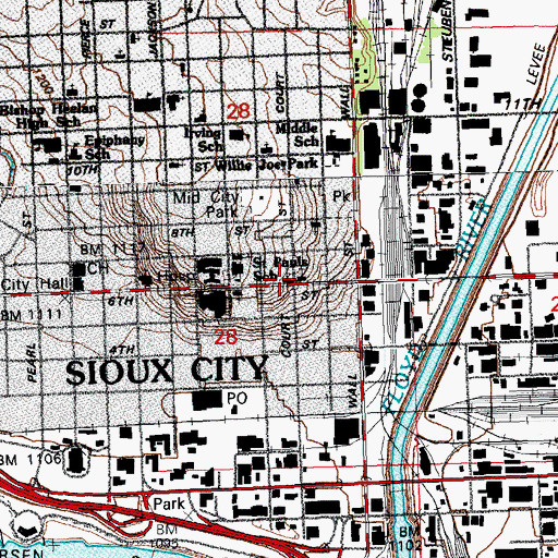 Topographic Map of Open Bible Standard Church, IA